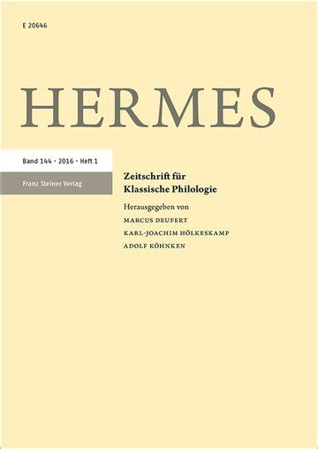 hermes zeitschrift für klassische philologie online|Journal .